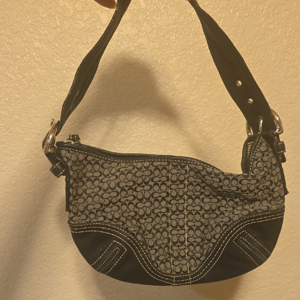 Coach Black and Gray Shoulder Bag